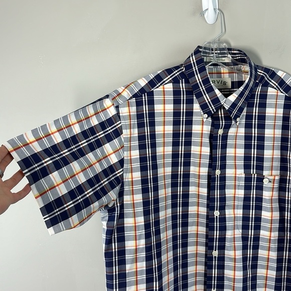 ORVIS Plaid Button Down Short Sleeve Shirt Size L - Picture 9 of 12